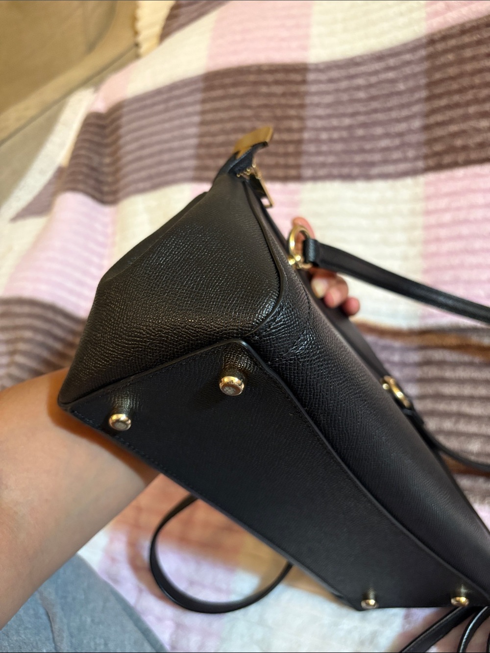 Coach Kailey Carryall Black in Crossgrain Leather - Picture 8 of 14